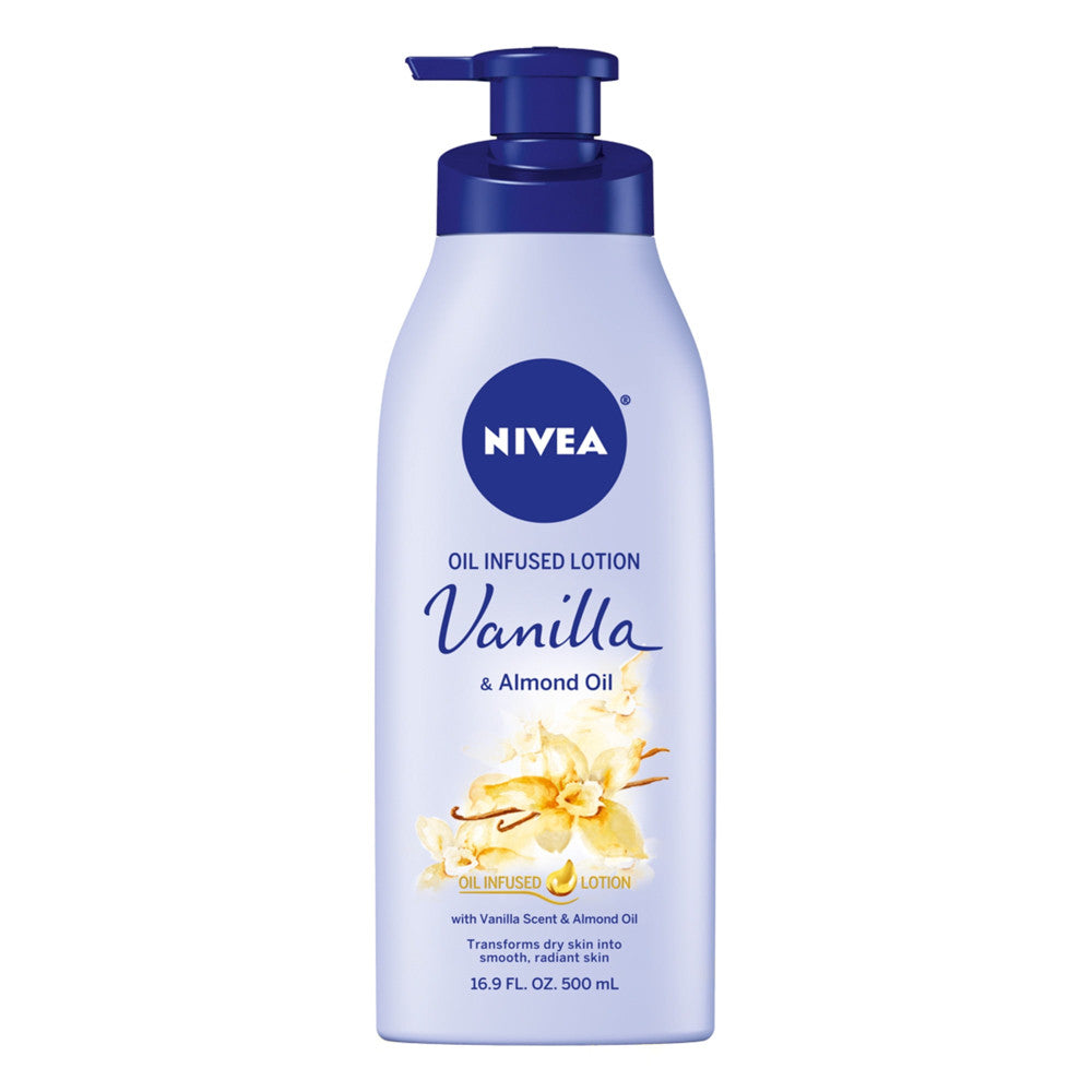 Nivea Infused Lotion With Vanilla Sent and Almond Oil For Skin, 16.9 oz